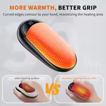Therma Buddy 2-in-1 Rechargeable Hand Warmers (Digital Display, Magnetic Pair)
